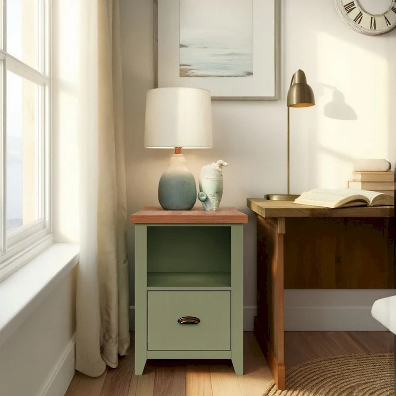 Modern Farmhouse 22 inch 1-drawer file, No Assembly Required, Two-Tone Finish