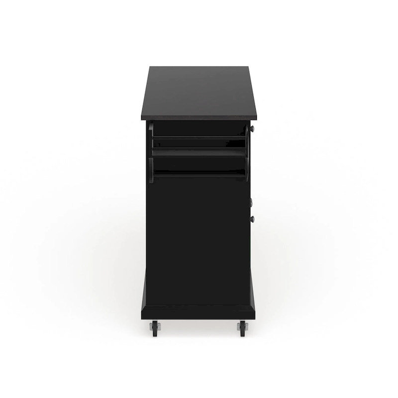 Crosley Black Wood Kitchen Cart/ Island with Solid Black Granite Top - 18d x 51.5w x 36h