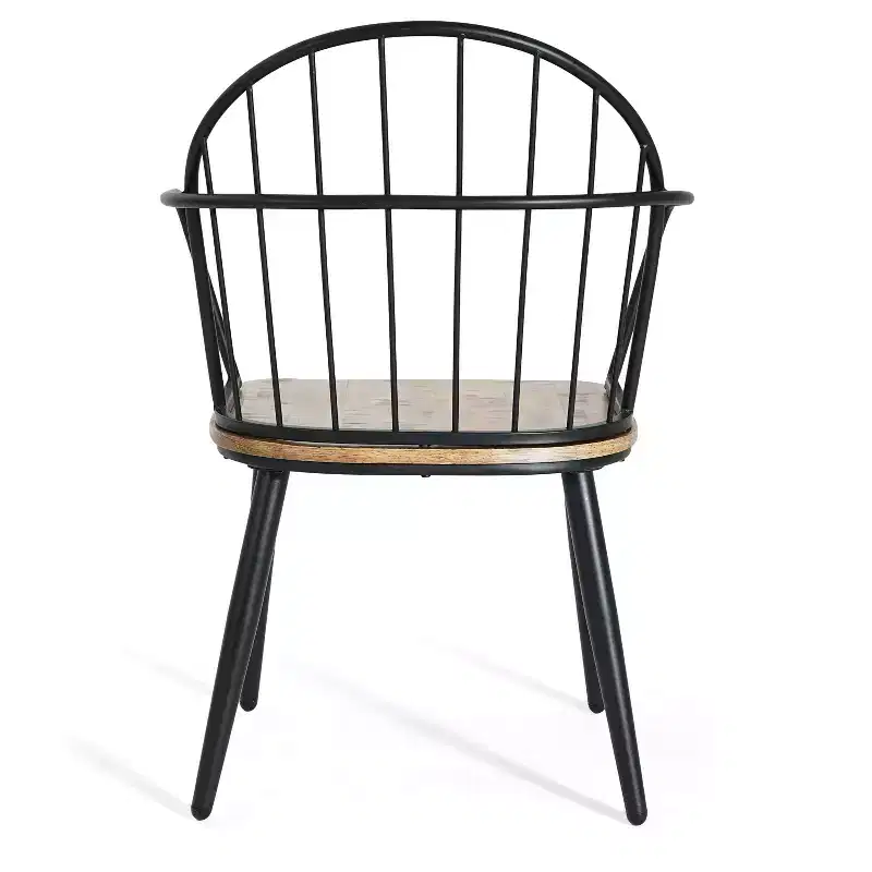 Christopher Knight Home Loftia Modern Iron Frame Dining Chairs(Set of 4), Brown/Black