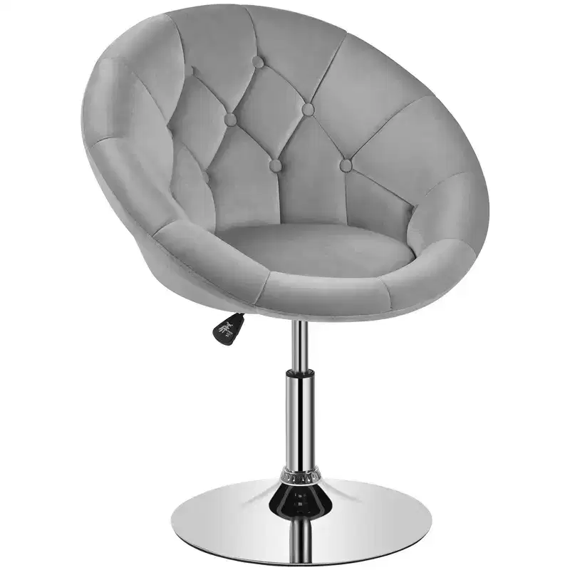 Yaheetech Swivel Tufted Height Adjustable Barrel Chair Accent Chair