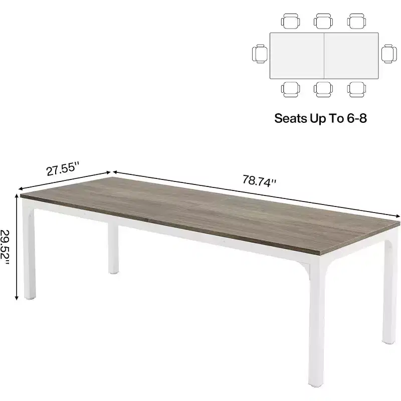 Lantine 6.5 FT Conference Room Table, 78.74 W x 27.56 D Large Office Meeting Table, Modern Seminar Desk for Boardroom (1, Oak)