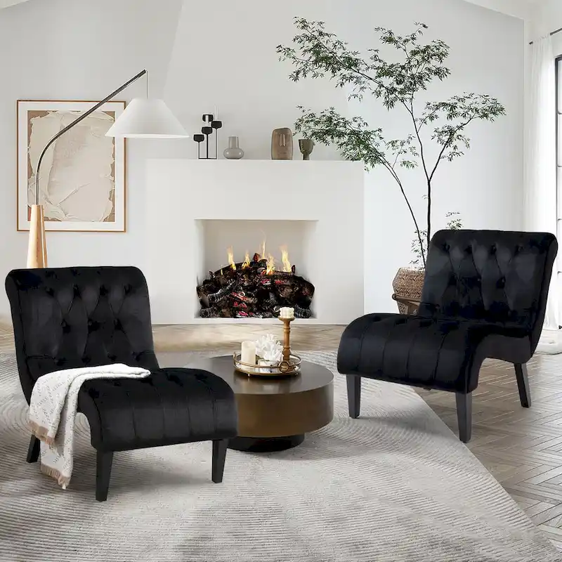 AVAWING Set of 2 Armless Accent Upholstered Lounge Chair