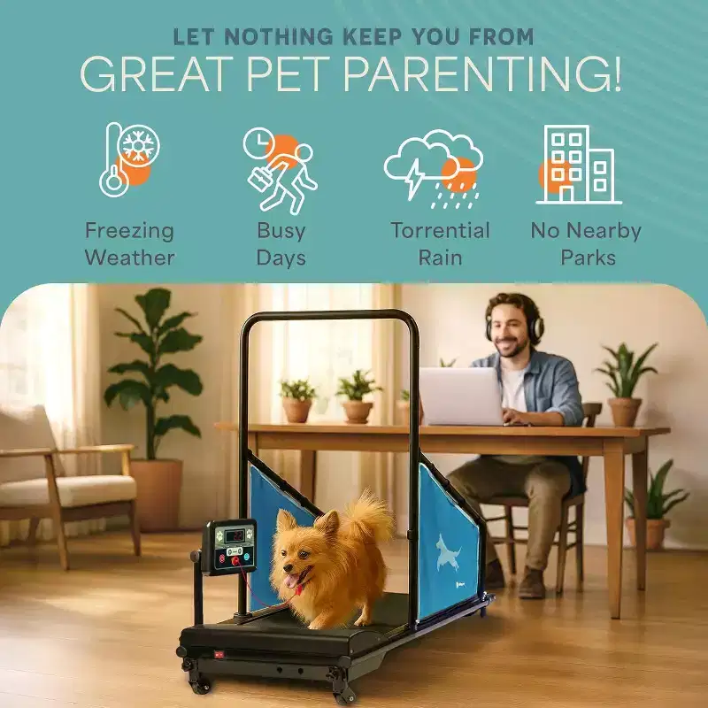LifePro PawRunner Dog Treadmill for Small & Medium Dogs  Indoor Pet Running Machine up to 130lb, Compact Dog Running Pad for Fitness & Training