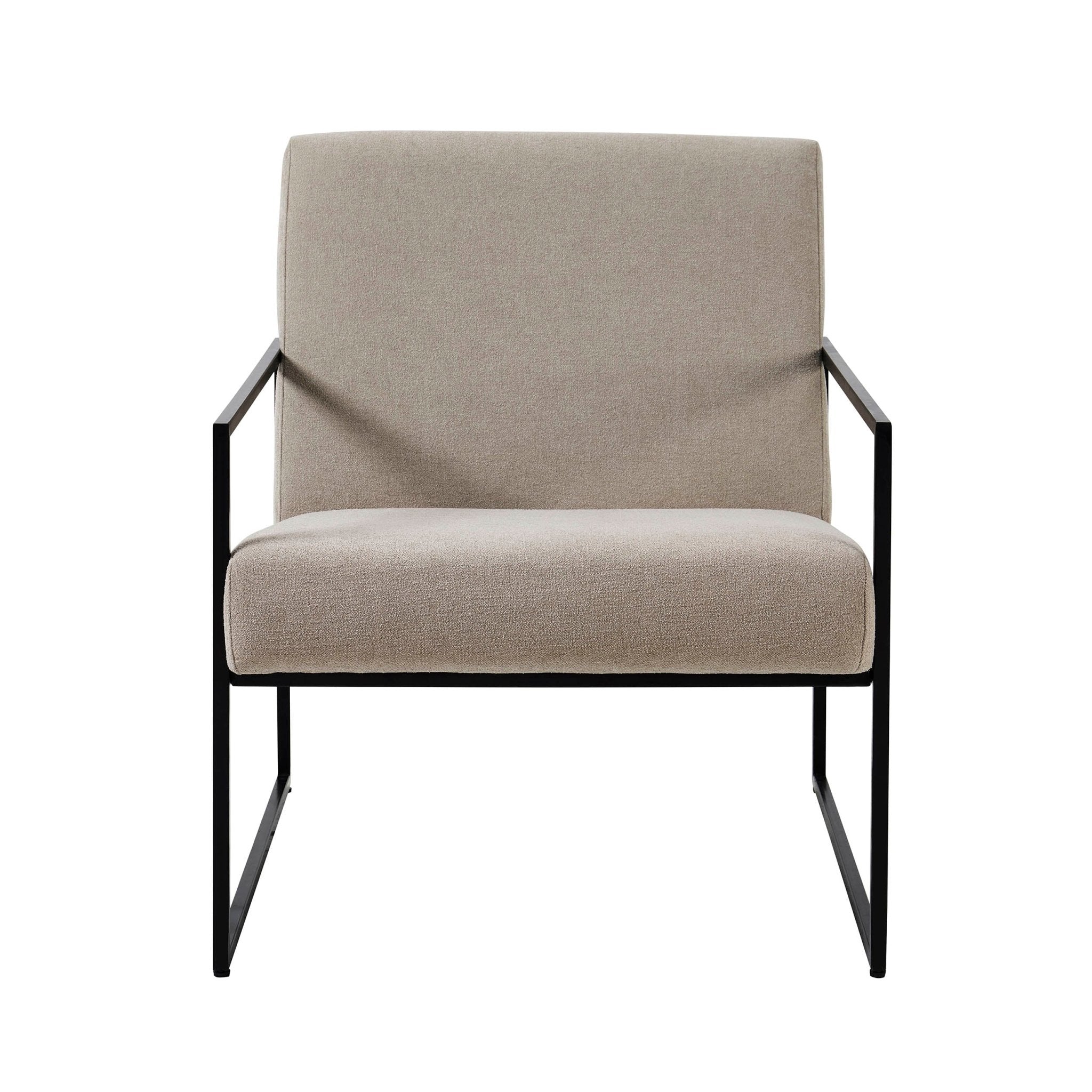 Modern Greige Chenille Accent Chair with Space-Saving Design for Living Room