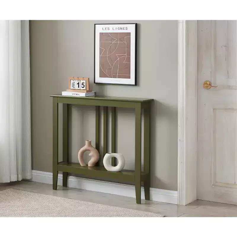 Narrow Console Table with Shelves for Entryway, Hallway or Living Room