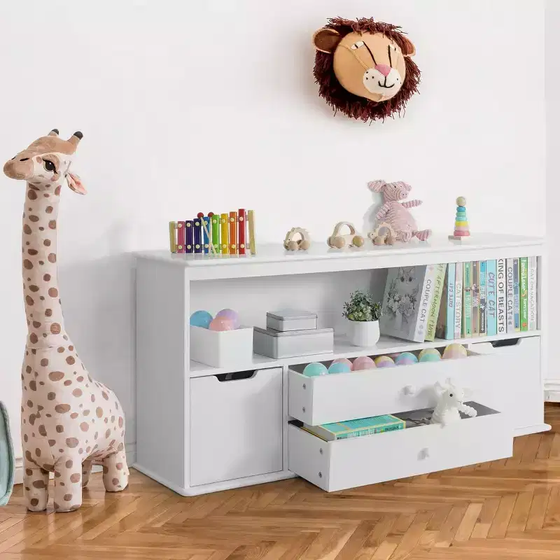 Toy Storage Organizer w/ 4 Drawers with Shelf for Kids Boys and Girls Playing