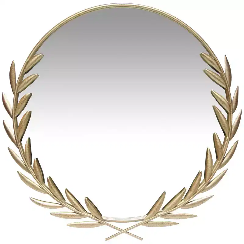 21" Emperor Grecian Round Wall Mirror Gold - Infinity Instruments: Antique-Style, Keyhole Mount