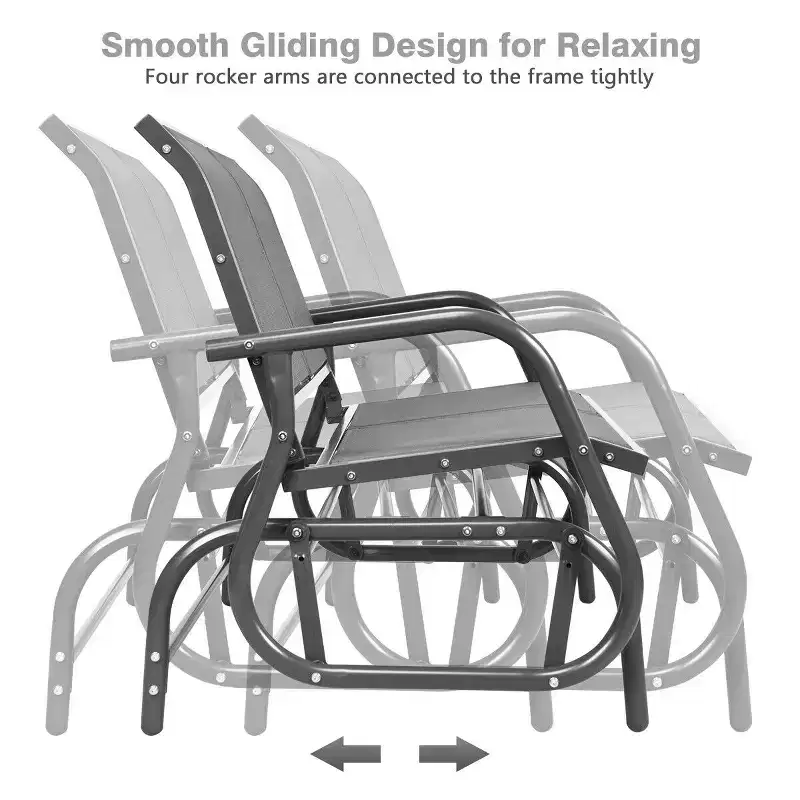 Costway Patio Swing Glider Bench Loveseat Rocking Chair Backyard Poolside