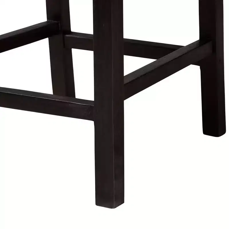 Mahogany Wood & Seagrass Counter Height Barstool – Natural Brown/Dark Brown