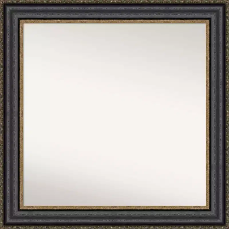 32" x 32" Non-Beveled Thomas Black Bronze Wall Mirror - Amanti Art