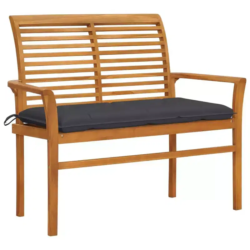 vidaXL Garden Bench Light blue (cushion), Natural teak (wood)
