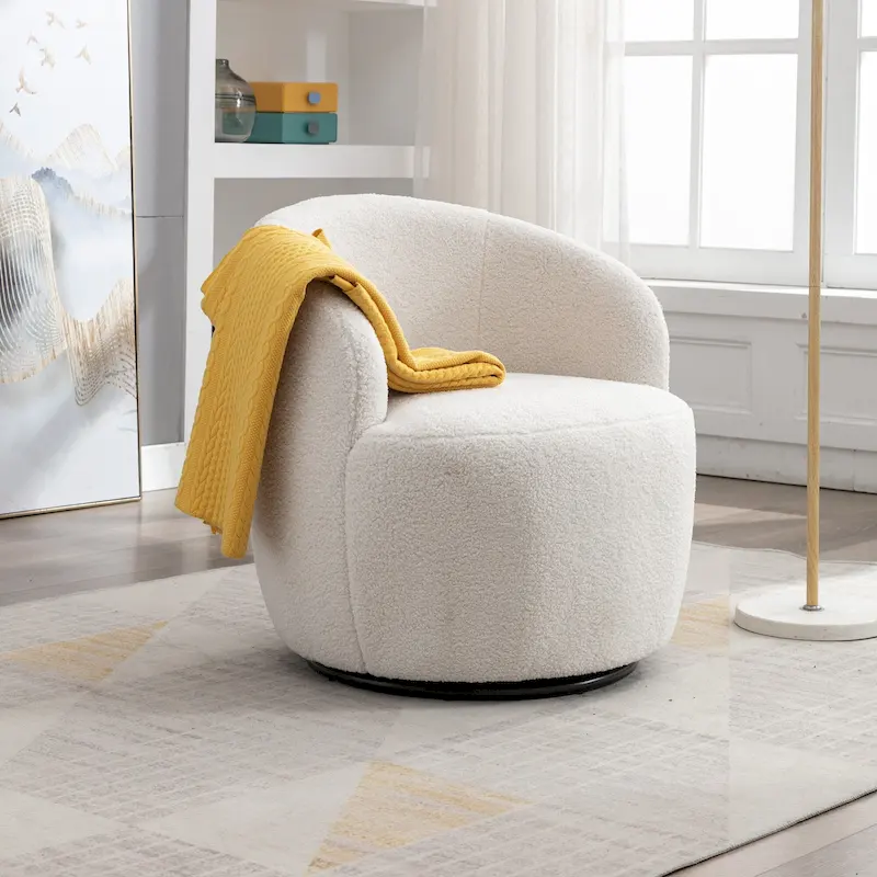 25.6 Swivel Barrel Chair with Black Coating
