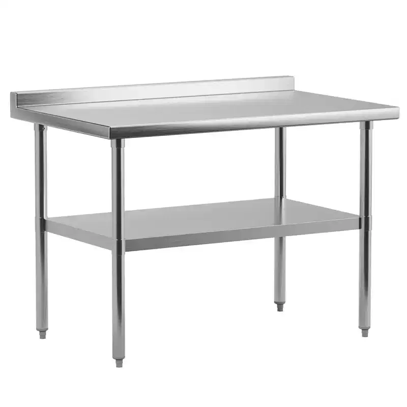 Stainless Steel Work Table with Adjustable Undershelf  Commercial Prep Table for Kitchen, Restaurant, Garage