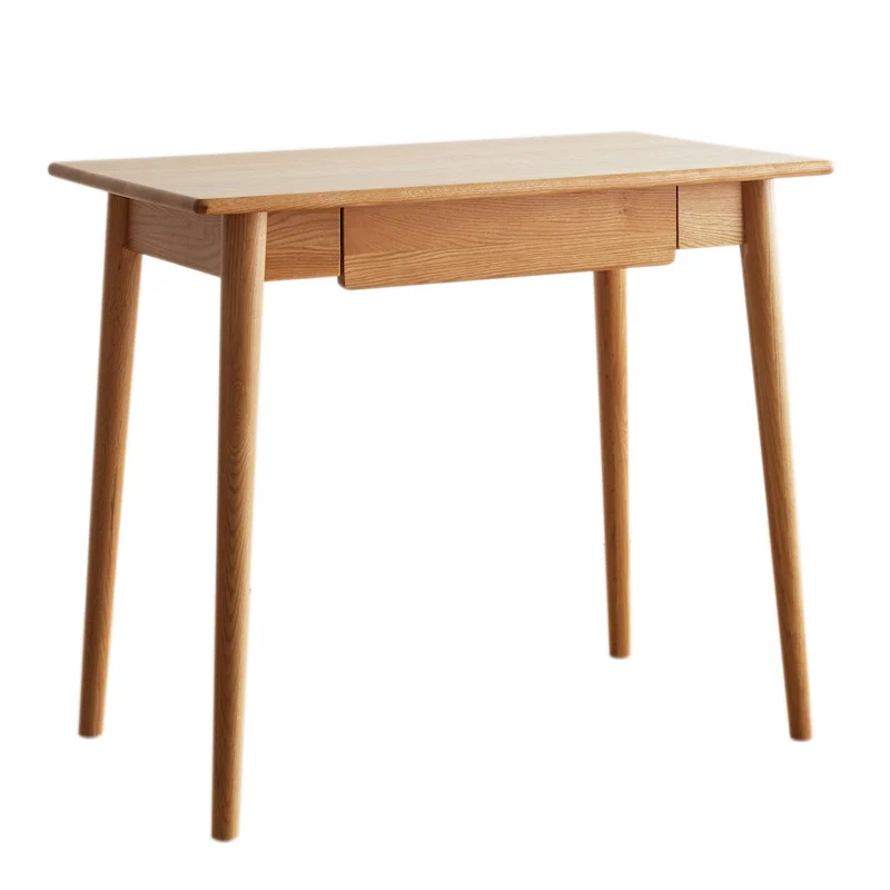 Natural Solid Oak Wood Desk with Drawer | Multi-Use Home Office