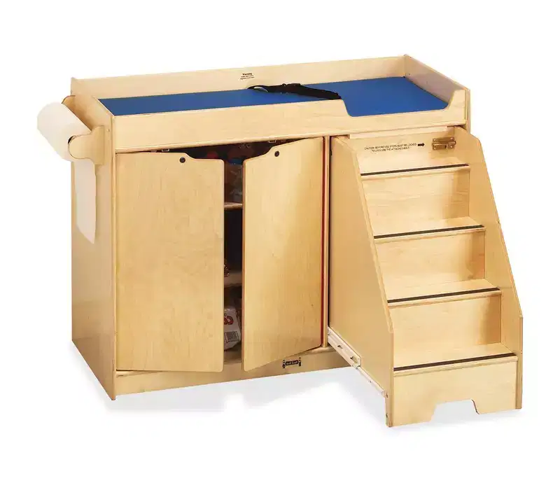 Pull-out Stairs Changing Table 48 x 22.5 in Beige