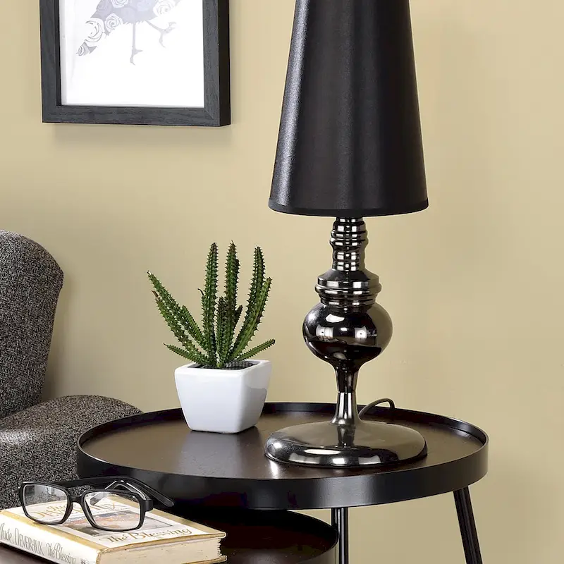 Leestra Modern Matte Black 20-inch Steel 2-Piece Nesting Tables Set by Furniture of America