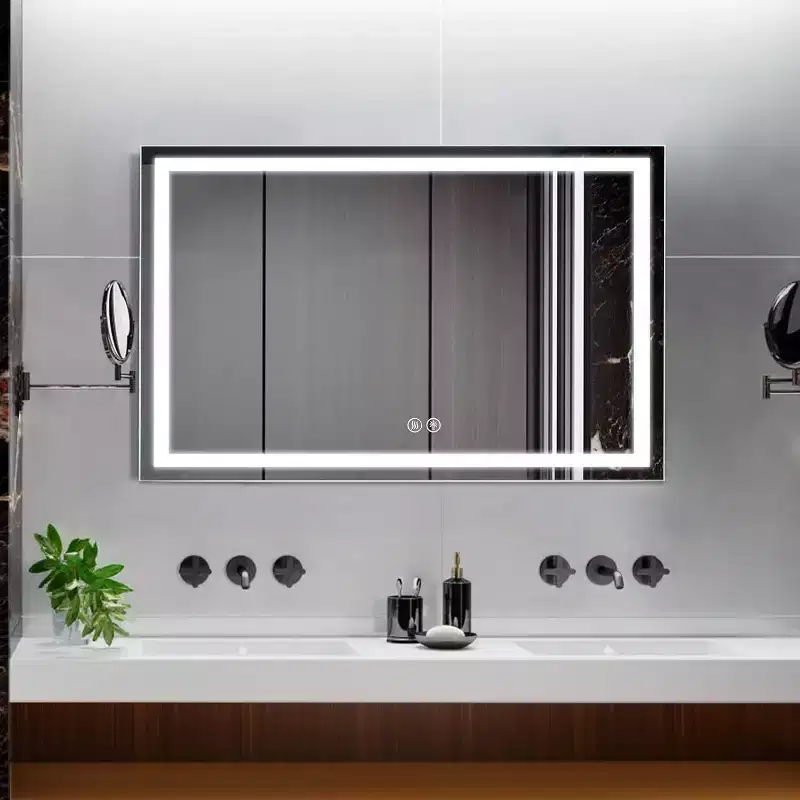 Large Dimmable LED Vanity Mirror with Front & Backlight – Anti-Fog, 3 Color Temps, Wall Mount