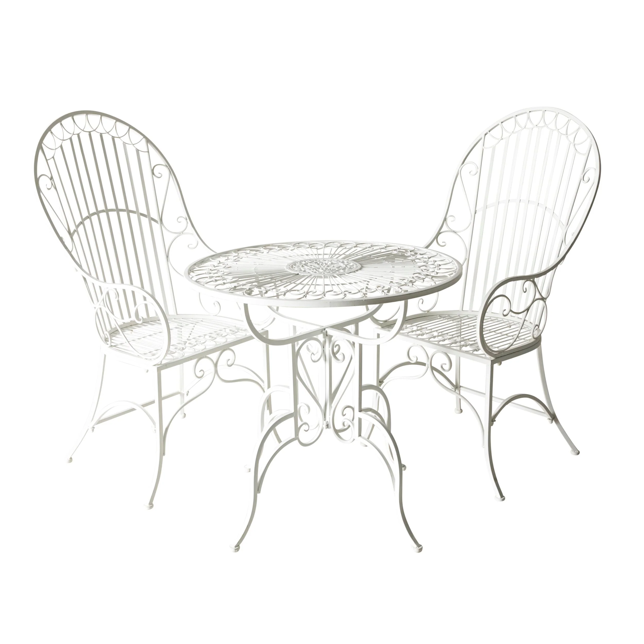Arles French Bistro Steel Garden Table Gloss White