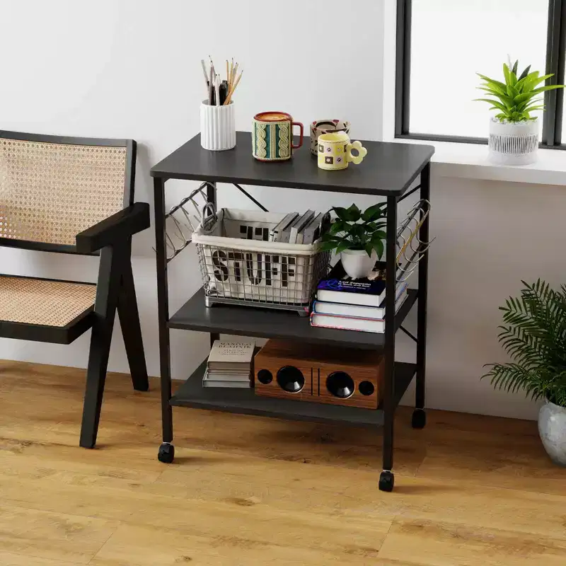 Steel 3-Tier Kitchen Baker's Rack with Hanging Hook 36
