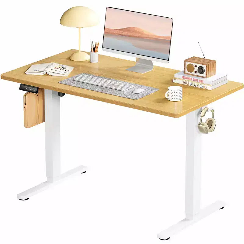 Ergonomic Height Adjustable Electric Standing Desk with T-Shaped Metal Frame and Memory Presets Modern Computer Workstation39.30x23.60x45.40-Yellow