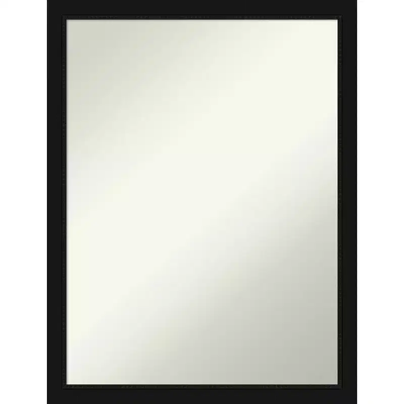 Amanti Art Avon Black Narrow Non-Beveled Bathroom Wall Mirror