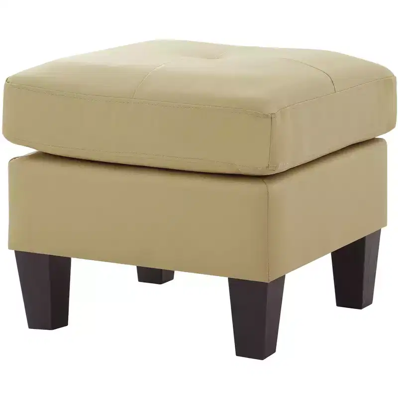 Faux Leather Tufted Ottoman