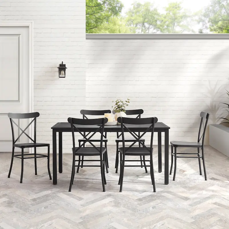 Crosley Astrid 7Pc Outdoor Metal Dining Set - 86x109x34.88