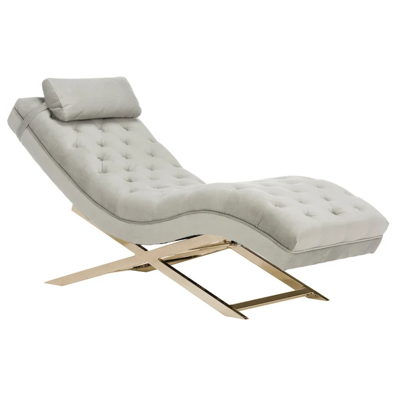 SAFAVIEH Cheri Chaise with Round Pillow - 65Wx23Dx33H