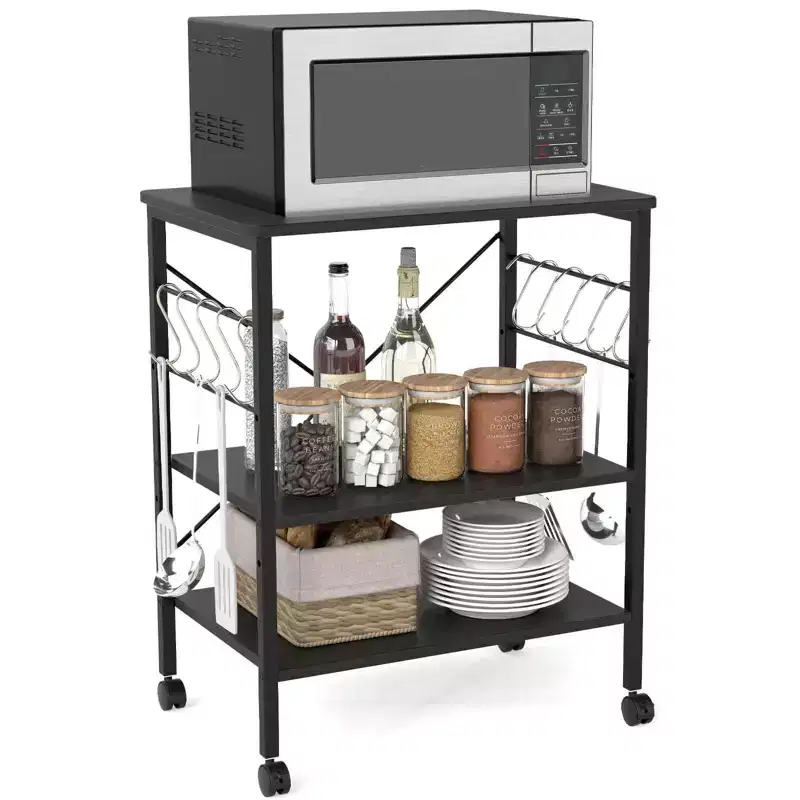 Steel 3-Tier Kitchen Baker's Rack with Hanging Hook 36