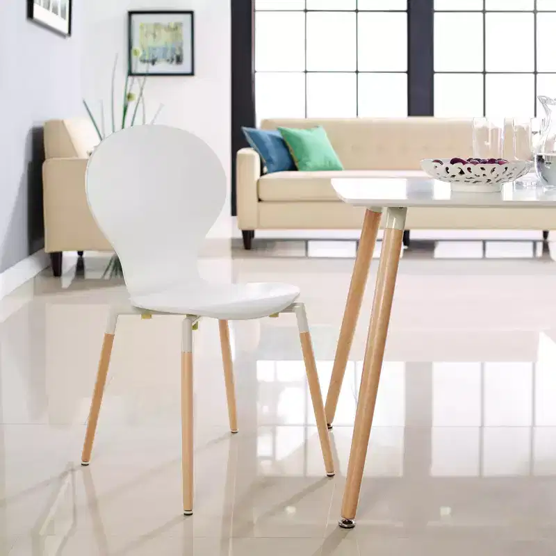 Modway Path Dining Wood Side Chair White: Solid Non-Upholstered, Spot Clean, 285 lb Capacity