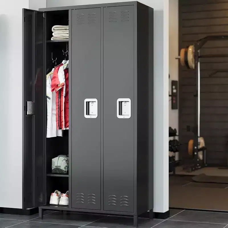 Metal Lockers for Employee, Storage Locker Cabinet with 3 Door Combination, Steel Locker Cabinet for Home, Office, School, Gym, Assembly Required
