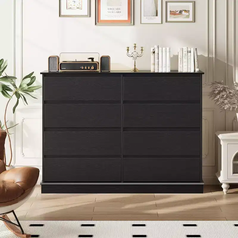 8 Drawer Dressers for Bedroom, Chest of Drawers with Deep Drawers, Large Double Dresser for Closet with Wide Top