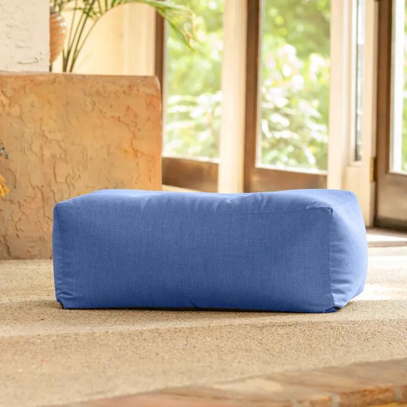 Large Outdoor Bean Bag Ottoman – Multi-Color, Sunbrella Fabric, 1-Person