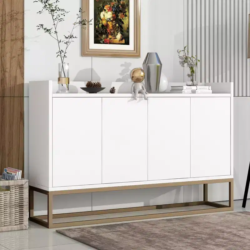 Modern Sideboard, Buffet Storage Cabinet with Metal Legs-ModernLuxe