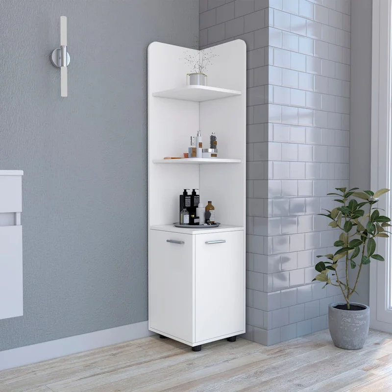 Freestanding cabinet Kairatu, One Drawer, White Finish,High quality and durable