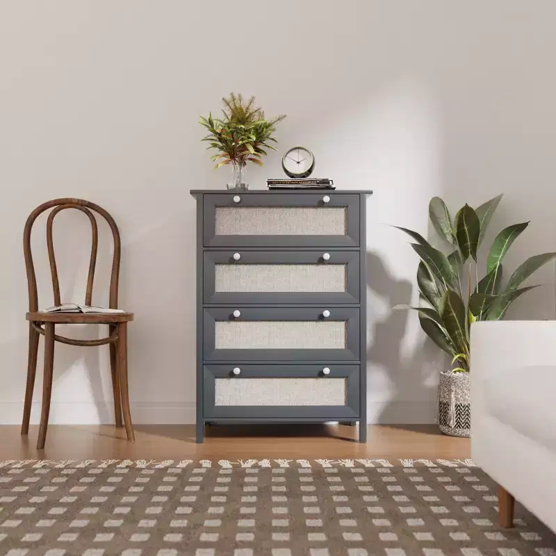 HYLEORY Dresser for Bedroom, 27.55''W Dresser with 4 Drawers, Modern Chest of Drawers, Large Capacity Dresser, Storage Cabinet for Bedroom, Hallway