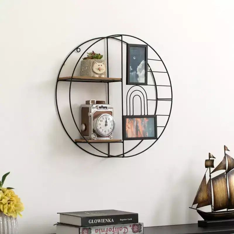 Vintiquewise Modern Decorative Wall Shelf - Stylish Multi-Functional Metal Display