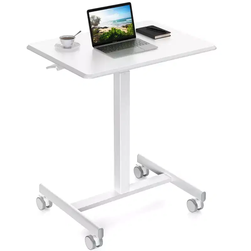 TUYOHW Height Adjustable Mobile Standing Desk with Wheels,Portable Laptop Table for Home,Office,Classroom,Bed,Sofa,Space-Saving,Easy Assembly