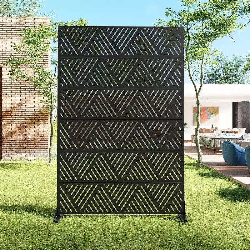 72 H47W Black Privacy Screen Decorative Garden Fence