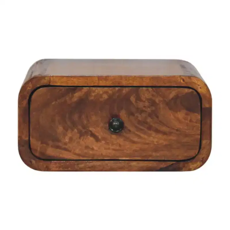 12 Chestnut Solid Wood One Drawer Floating Nightstand