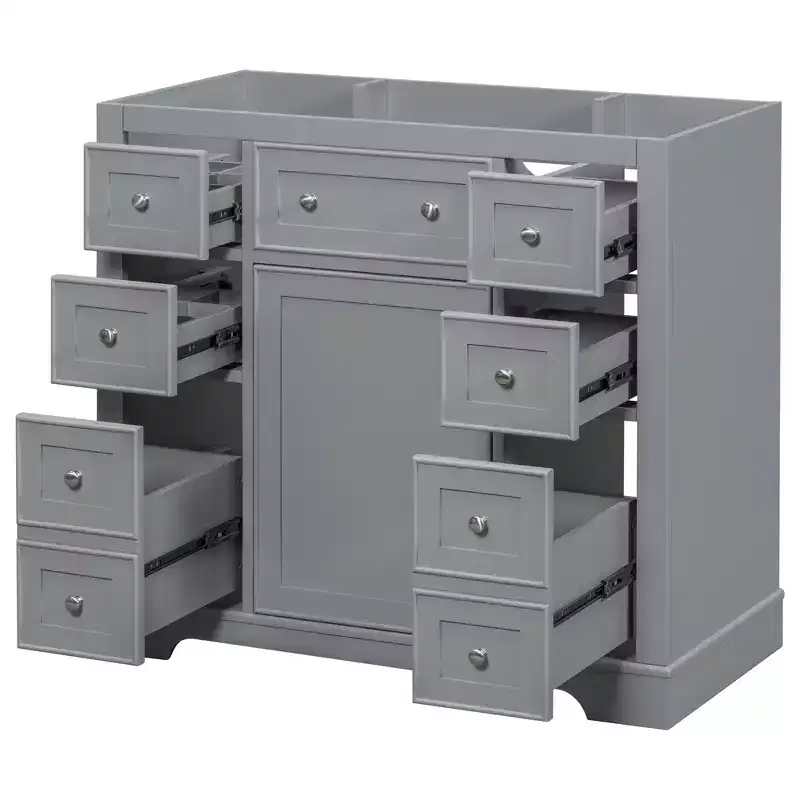 Bathroom Cabinet, 36 Inch Bathroom Vanity with 6 Drawers, Adjustable Shelf,Freestanding Bathroom Vanity Cabinet