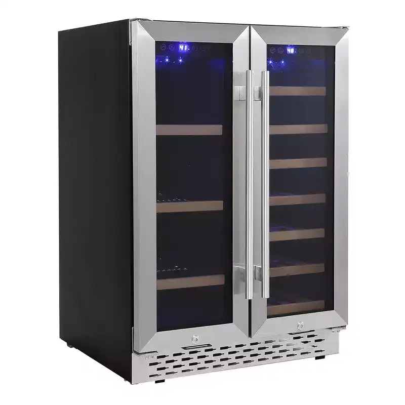 Garvee 120L 40 Bottle Wine Cooler Refrigerator Built-in Compressor 2 Zones Fridge