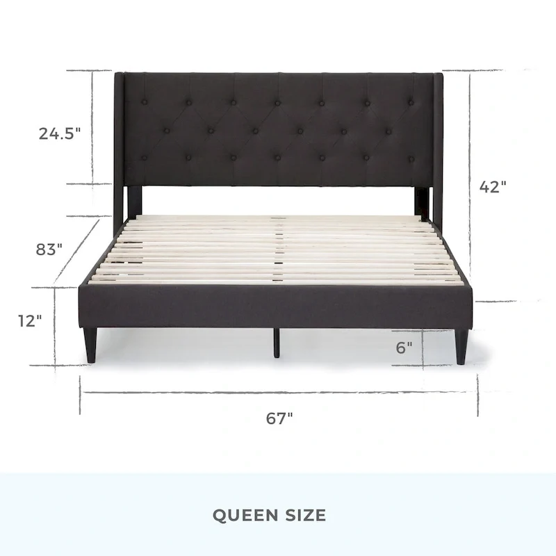 Brookside Isabelle Button Tufted Wingback Upholstered Bed