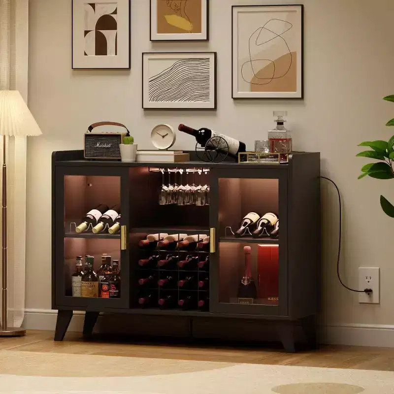 Wine Bar Cabinet with LED Light – 47