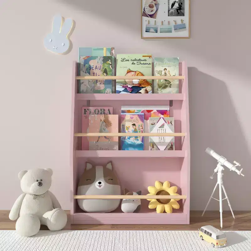 3-Tier Kids Bookshelf – Pink