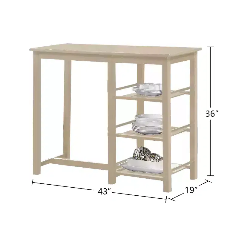 Simple Relax 3 Piece Wooden Counter Height Dining Set in Buttermilk