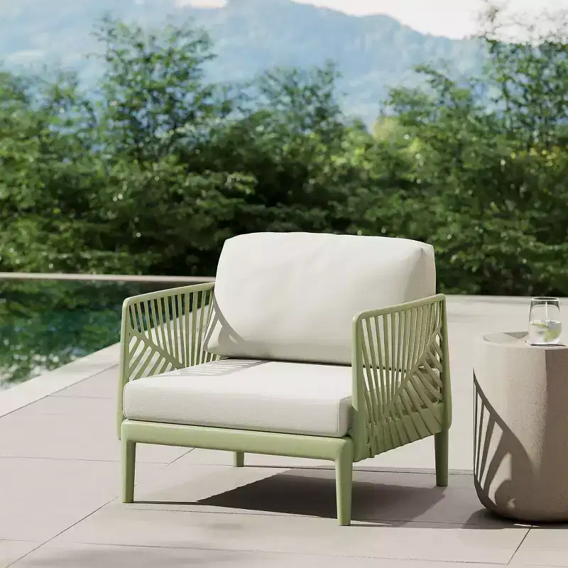 WestinTrends Playa Modern Outdoor Polypropylene Resin Deep Seating Patio Club Chair, Green