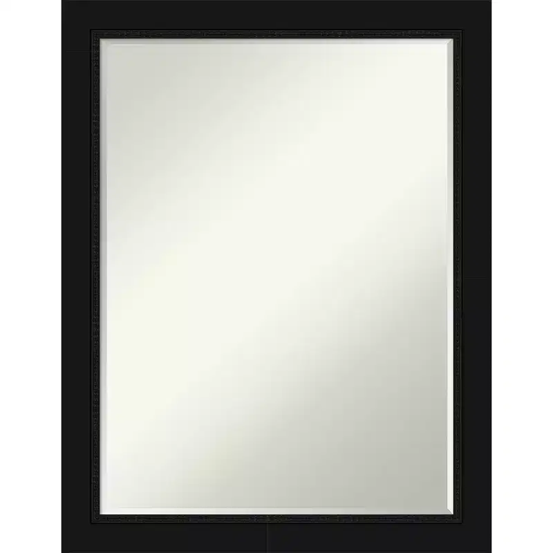 Petite Bevel Bathroom Wall Mirror with Black Narrow Frame