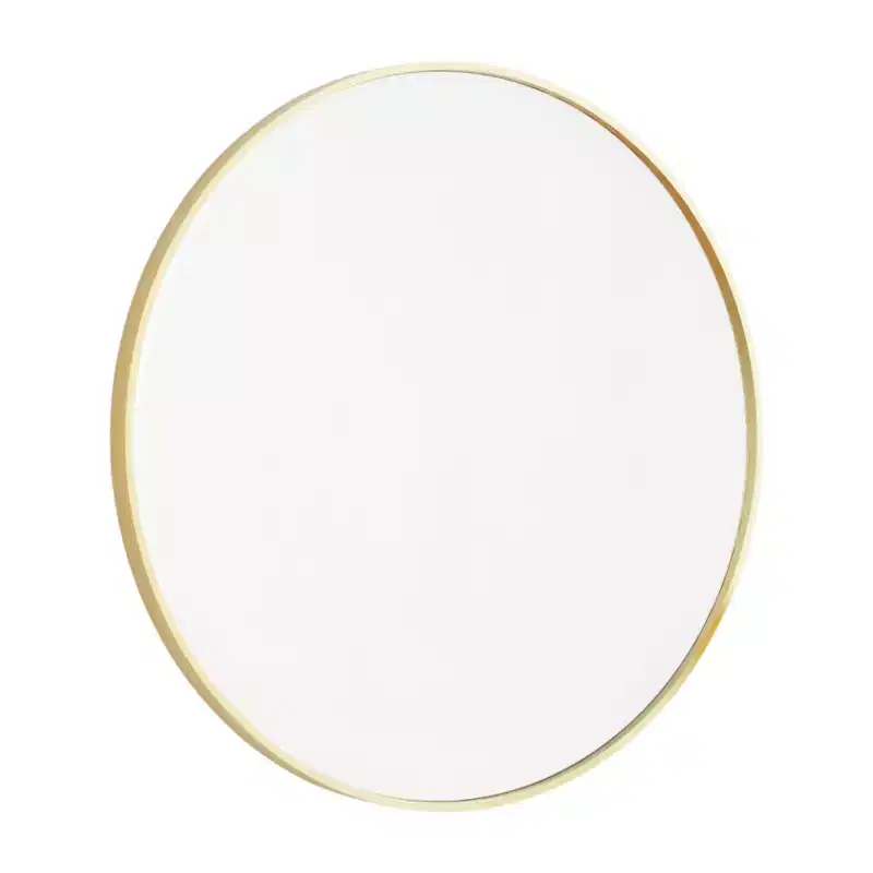 HomeRoots 30 Gold Metal Round Framed Bathroom Vanity Mirror