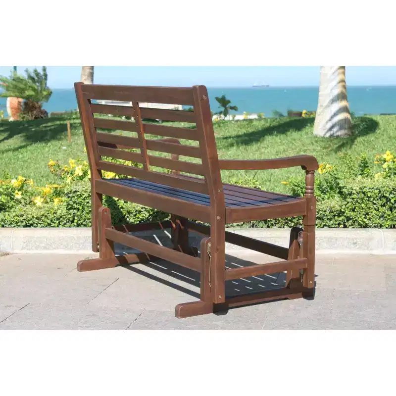 Nantucket Glider Bench - Merry Products: Acacia Hardwood, Rust-Resistant, 500lb Capacity
